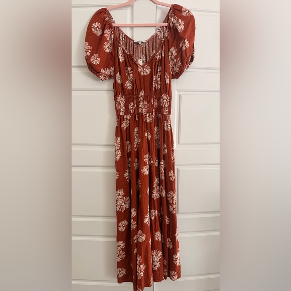 NWT Madewell Linen-Blend Sophia Midi Dress - Picture 5 of 7